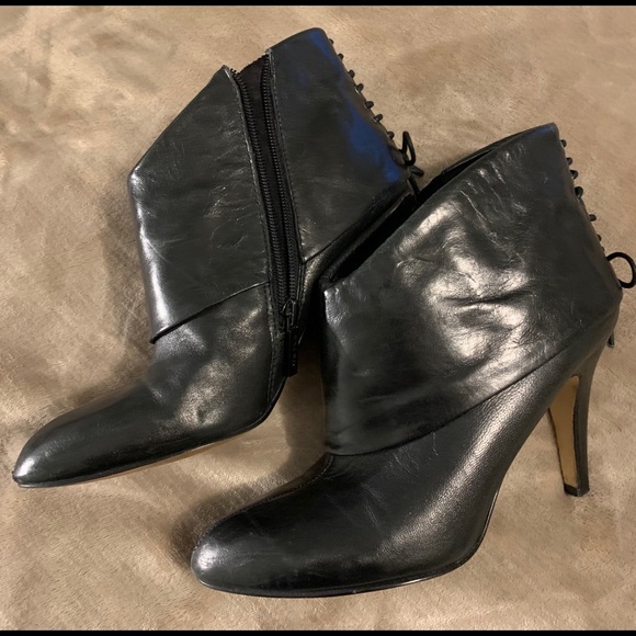 Black leather ankle boots - Picture 3 of 6